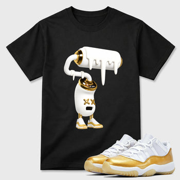 3D Paint Roller Graphic T-Shirt sneaker match tee designed for the Air Jordan 11 Mother's Day, featuring coordinated color options for a perfect streetwear match. Black 1 shirt.