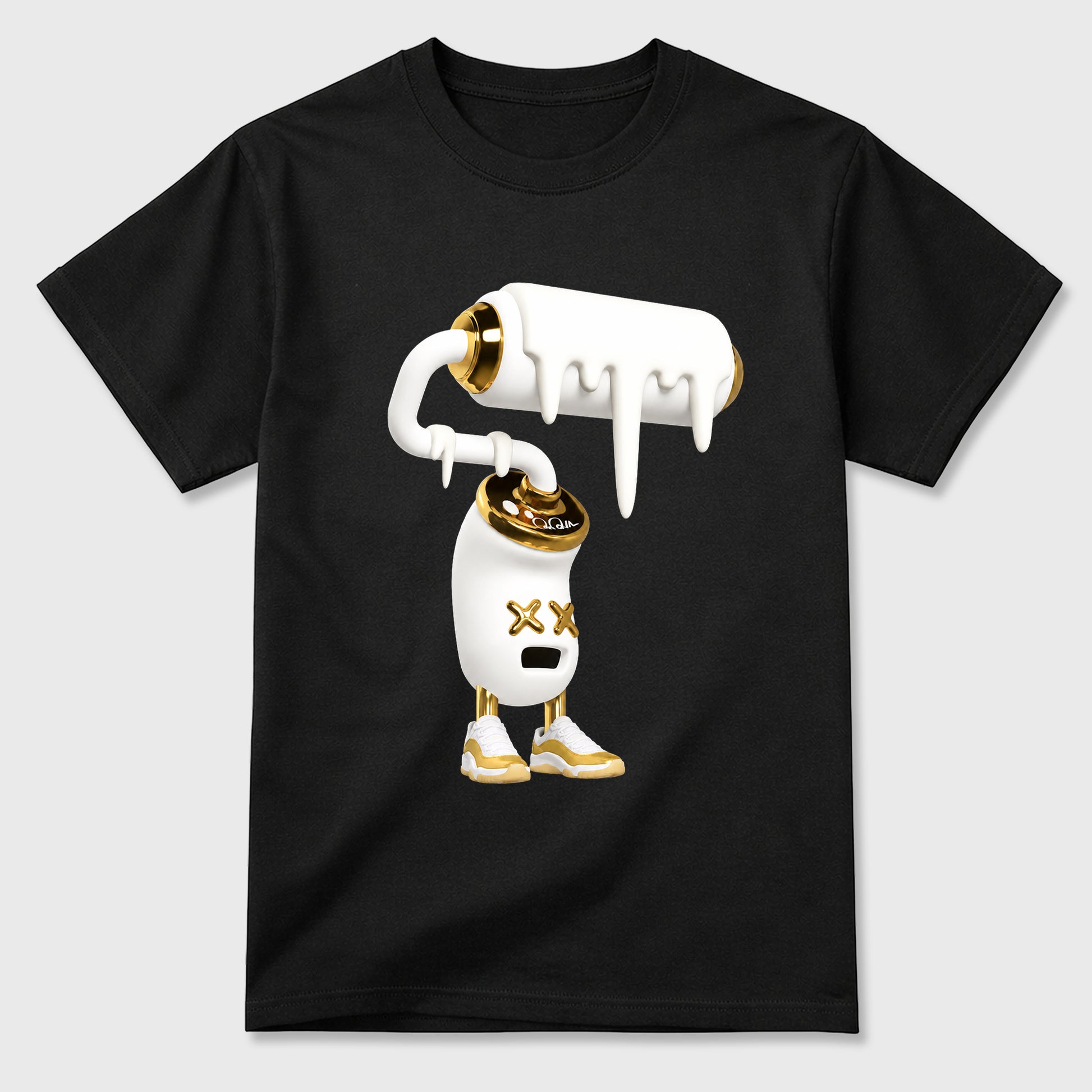 3D Paint Roller Graphic T-Shirt sneaker match tee designed for the Air Jordan 11 Mother's Day, featuring coordinated color options for a perfect streetwear match. Black 2 shirt.