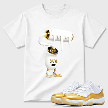 3D Paint Roller Graphic T-Shirt sneaker match tee designed for the Air Jordan 11 Mother's Day, featuring coordinated color options for a perfect streetwear match. White 1 shirt.