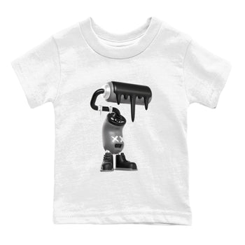 12s Black Wolf Grey shirts to match jordans 3D Paint Roller sneaker match tees Air Jordan 12 Barons match shoes to clothes SNRT Sneaker Tees Youth Baby White 2 tee