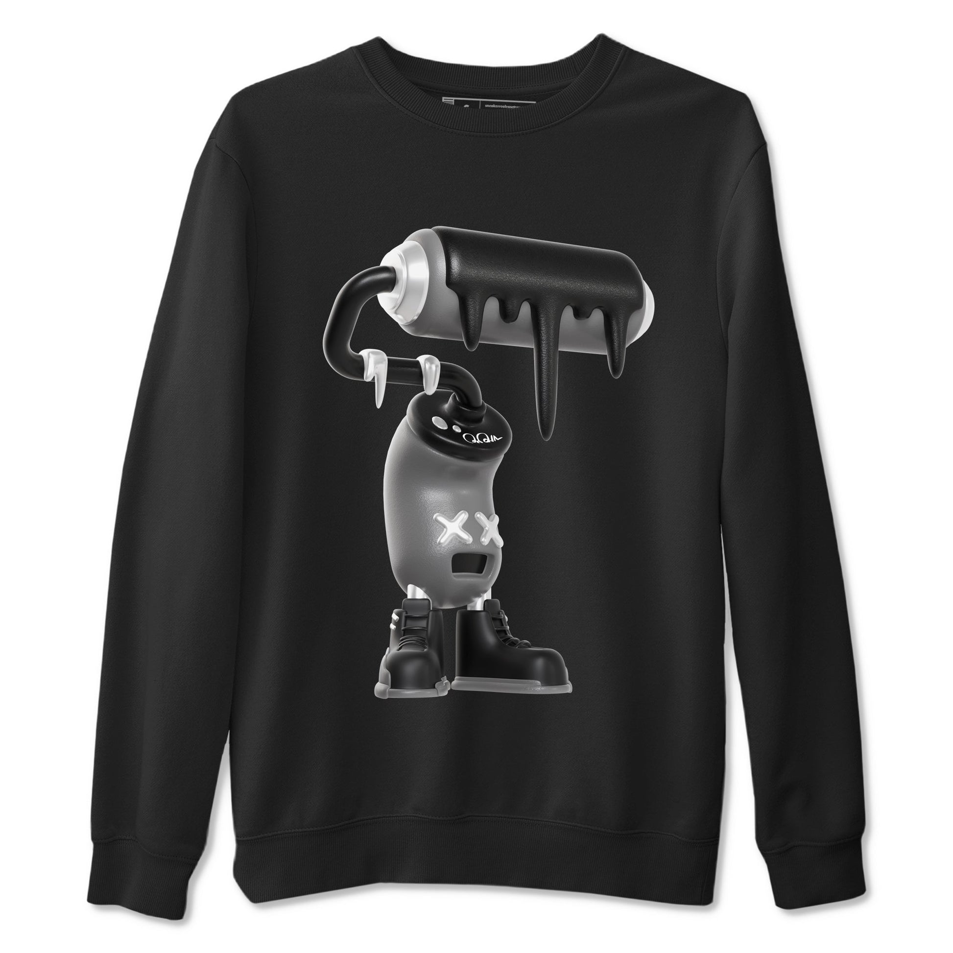12s Black Wolf Grey shirts to match jordans 3D Paint Roller sneaker match tees Air Jordan 12 Barons match shoes to clothes SNRT Sneaker Tees unisex cotton Black 2 shirts