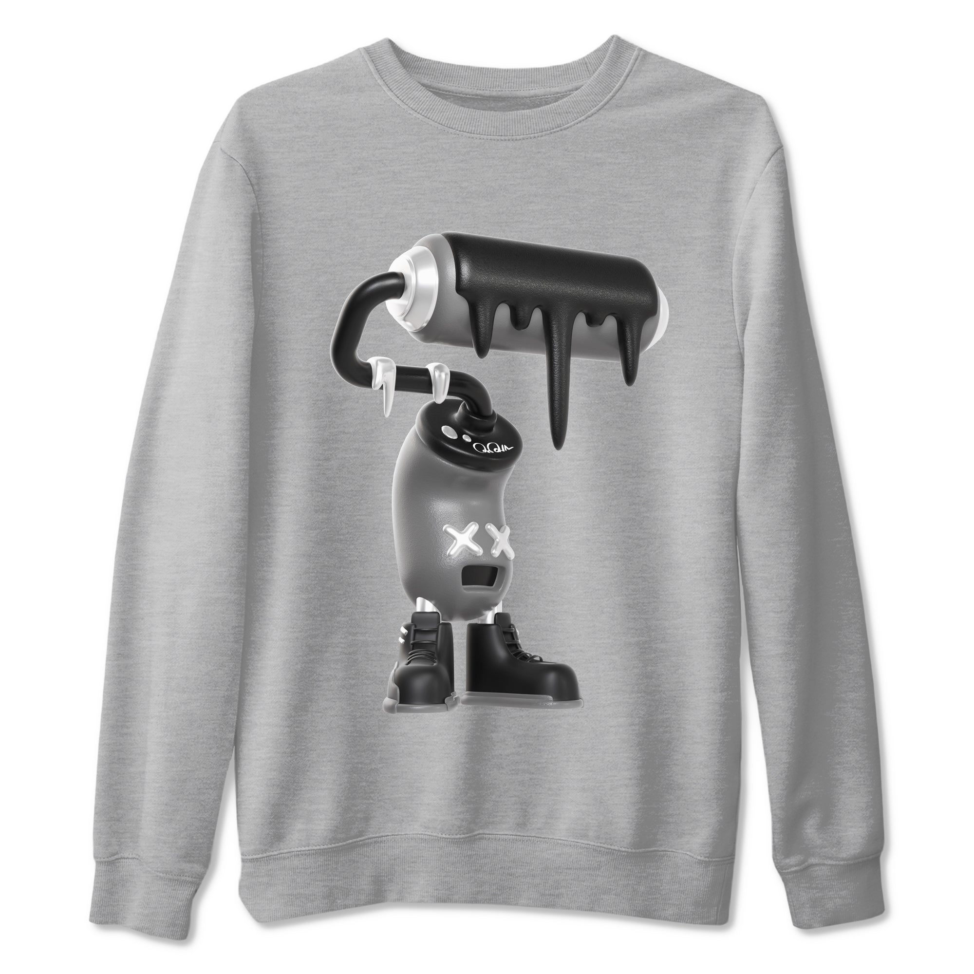 12s Black Wolf Grey shirts to match jordans 3D Paint Roller sneaker match tees Air Jordan 12 Barons match shoes to clothes SNRT Sneaker Tees unisex cotton Heather Grey 2 shirts