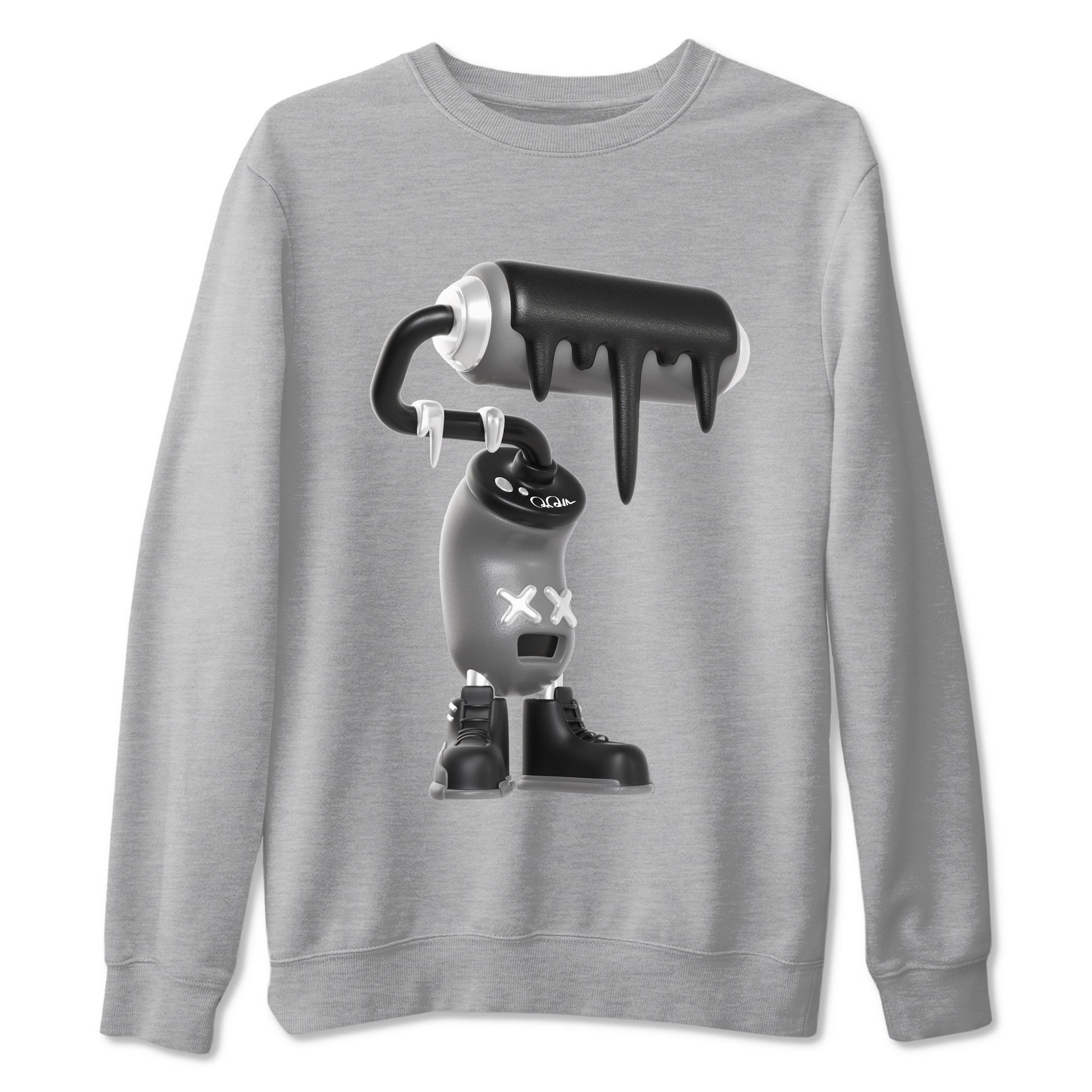12s Black Wolf Grey shirts to match jordans 3D Paint Roller sneaker match tees Air Jordan 12 Barons match shoes to clothes SNRT Sneaker Tees unisex cotton Heather Grey 2 shirts