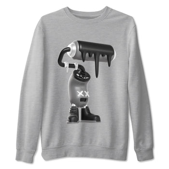 12s Black Wolf Grey shirts to match jordans 3D Paint Roller sneaker match tees Air Jordan 12 Barons match shoes to clothes SNRT Sneaker Tees unisex cotton Heather Grey 2 shirts