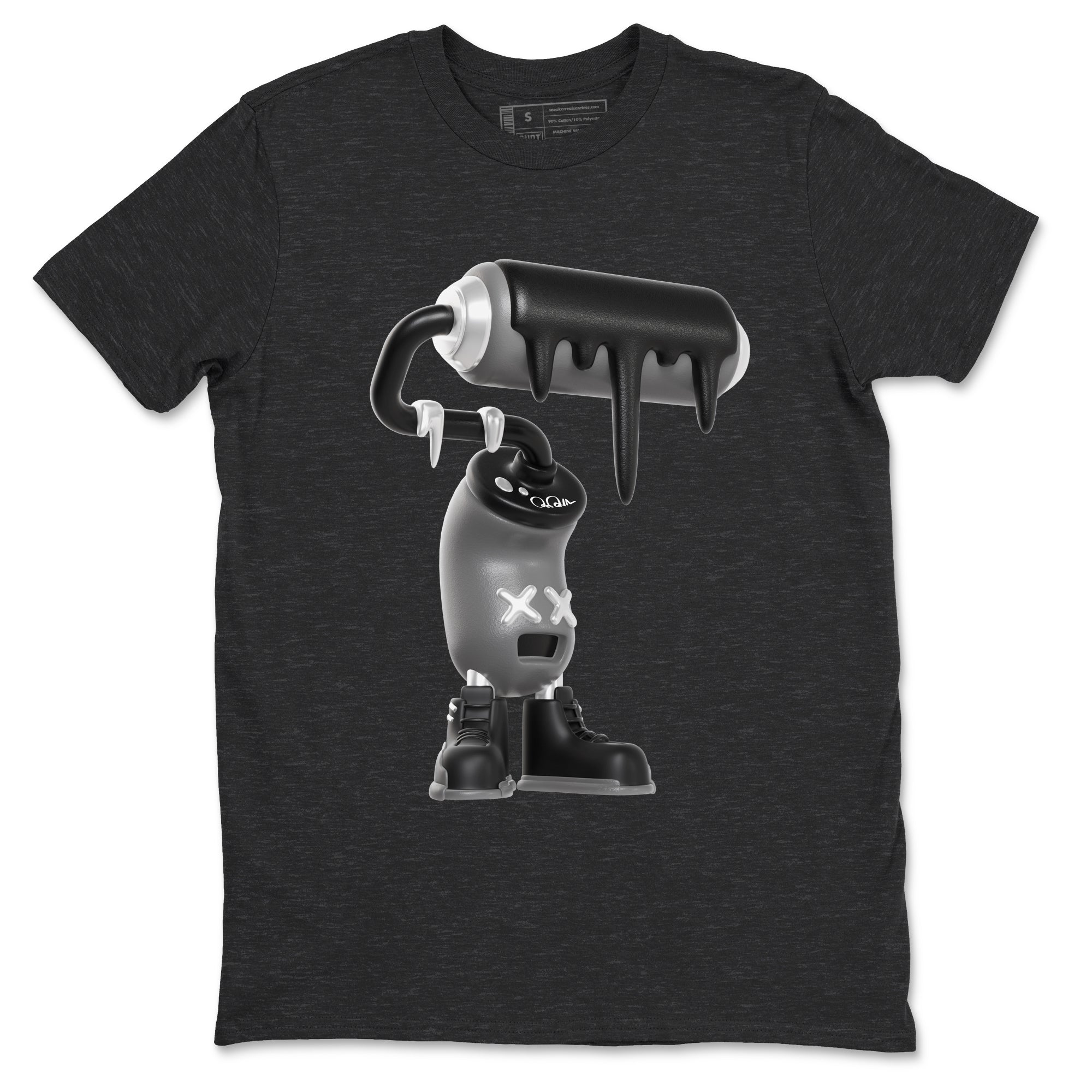 12s Black Wolf Grey shirts to match jordans 3D Paint Roller sneaker match tees Air Jordan 12 Barons match shoes to clothes SNRT Sneaker Tees unisex cotton Charcoal Heather 2 shirts