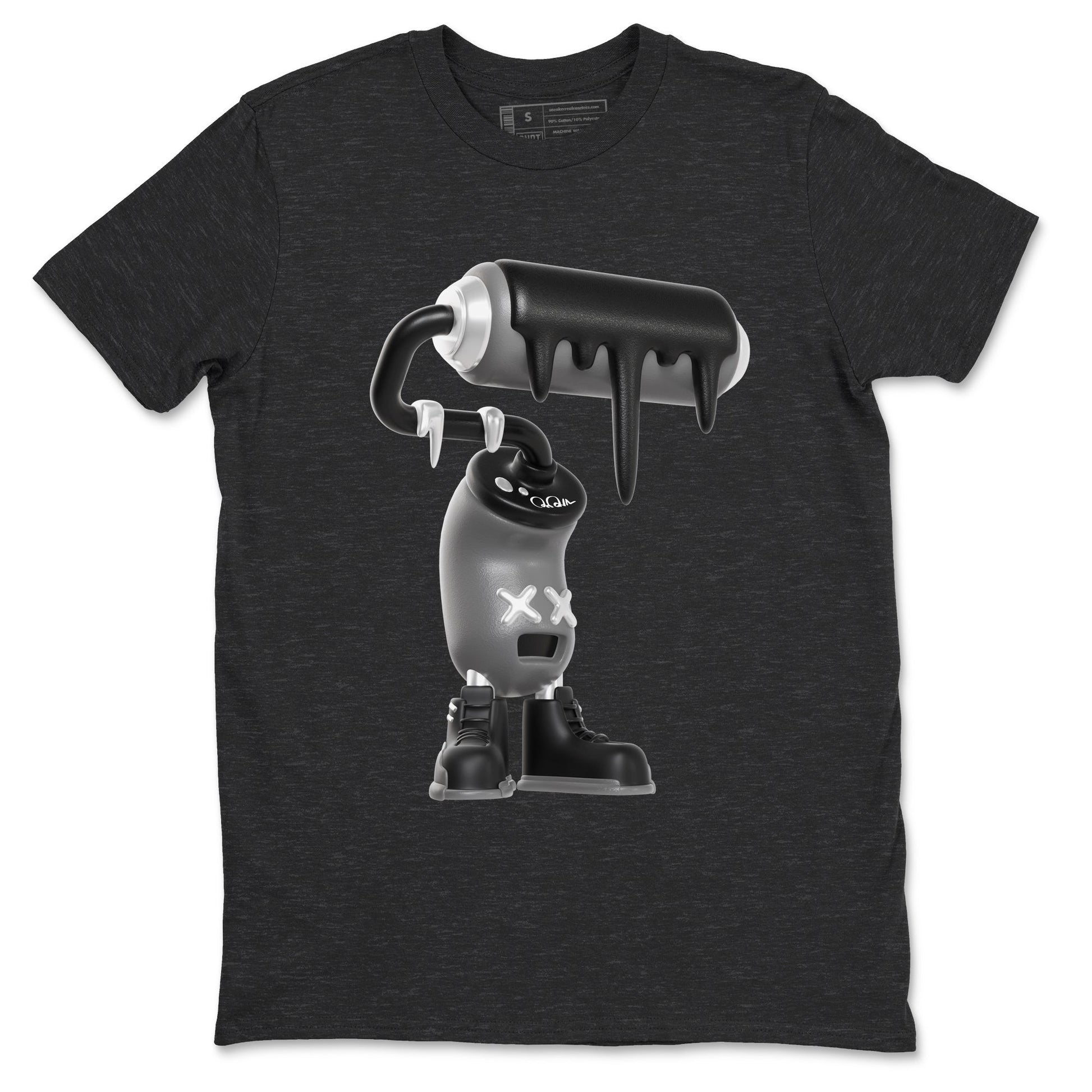 12s Black Wolf Grey shirts to match jordans 3D Paint Roller sneaker match tees Air Jordan 12 Barons match shoes to clothes SNRT Sneaker Tees unisex cotton Charcoal Heather 2 shirts