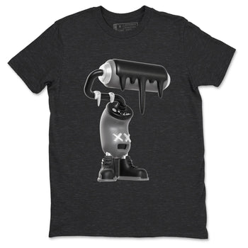 12s Black Wolf Grey shirts to match jordans 3D Paint Roller sneaker match tees Air Jordan 12 Barons match shoes to clothes SNRT Sneaker Tees unisex cotton Charcoal Heather 2 shirts
