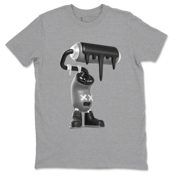 12s Black Wolf Grey shirts to match jordans 3D Paint Roller sneaker match tees Air Jordan 12 Barons match shoes to clothes SNRT Sneaker Tees unisex cotton Heather Grey 2 shirts