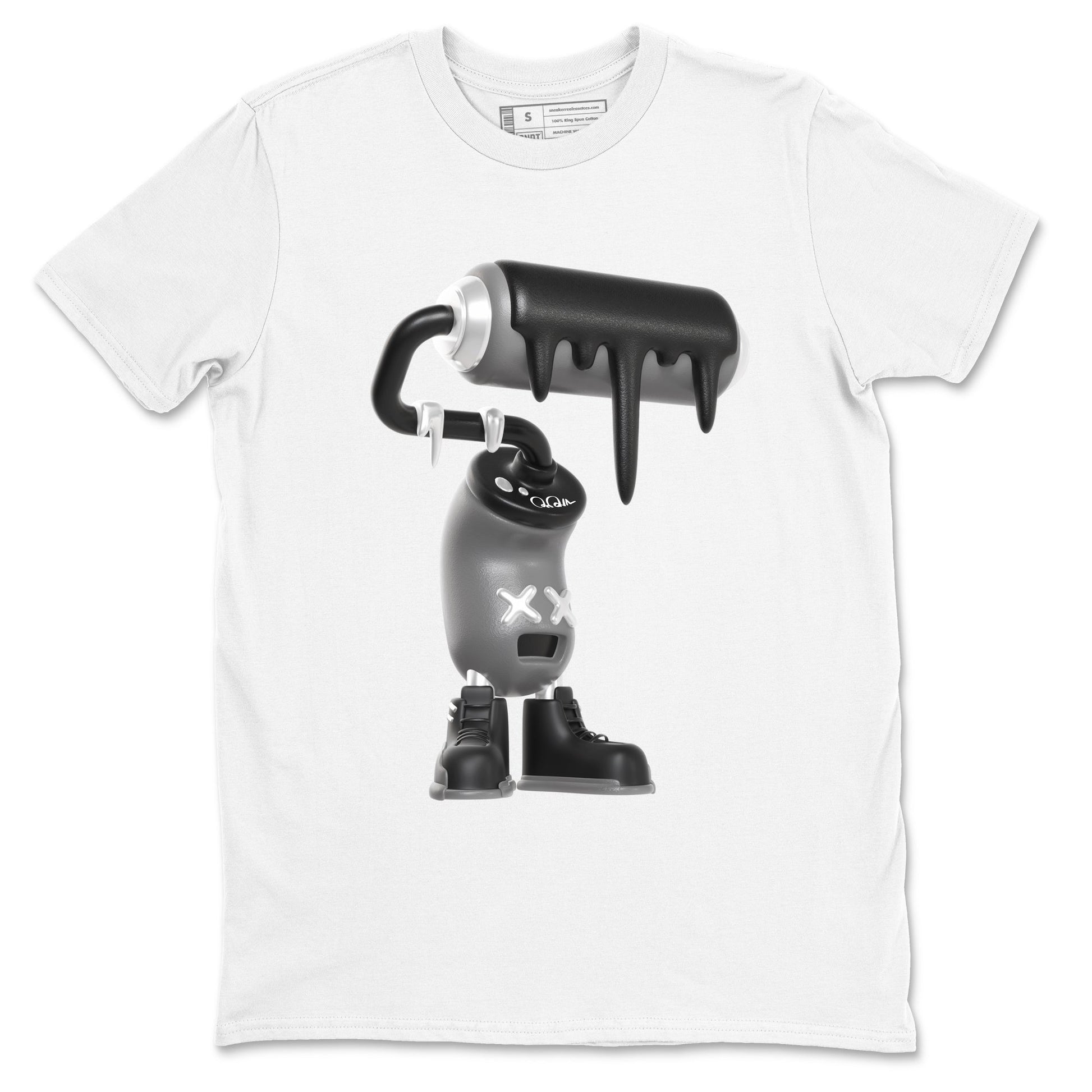 12s Black Wolf Grey shirts to match jordans 3D Paint Roller sneaker match tees Air Jordan 12 Barons match shoes to clothes SNRT Sneaker Tees unisex cotton White 2 shirts