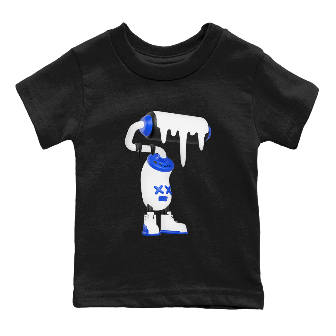 12s Blueberry shirts to match jordans 3D Paint Roller best t shirts to wear with jordans AJ12 White and Game Royal match shoes to clothes SNRT Sneaker Tees Youth Baby Black 2 tee