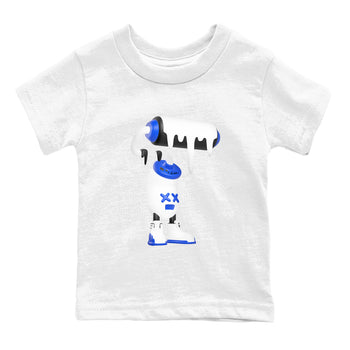 12s Blueberry shirts to match jordans 3D Paint Roller best t shirts to wear with jordans AJ12 White and Game Royal match shoes to clothes SNRT Sneaker Tees Youth Baby White 2 tee
