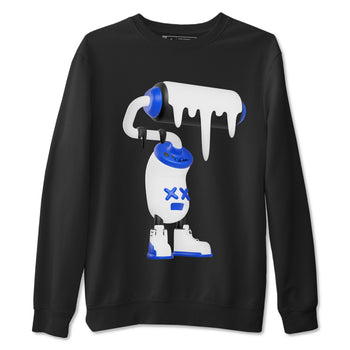 12s Blueberry shirts to match jordans 3D Paint Roller best t shirts to wear with jordans AJ12 White and Game Royal match shoes to clothes SNRT Sneaker Tees unisex cotton Black 2 shirts