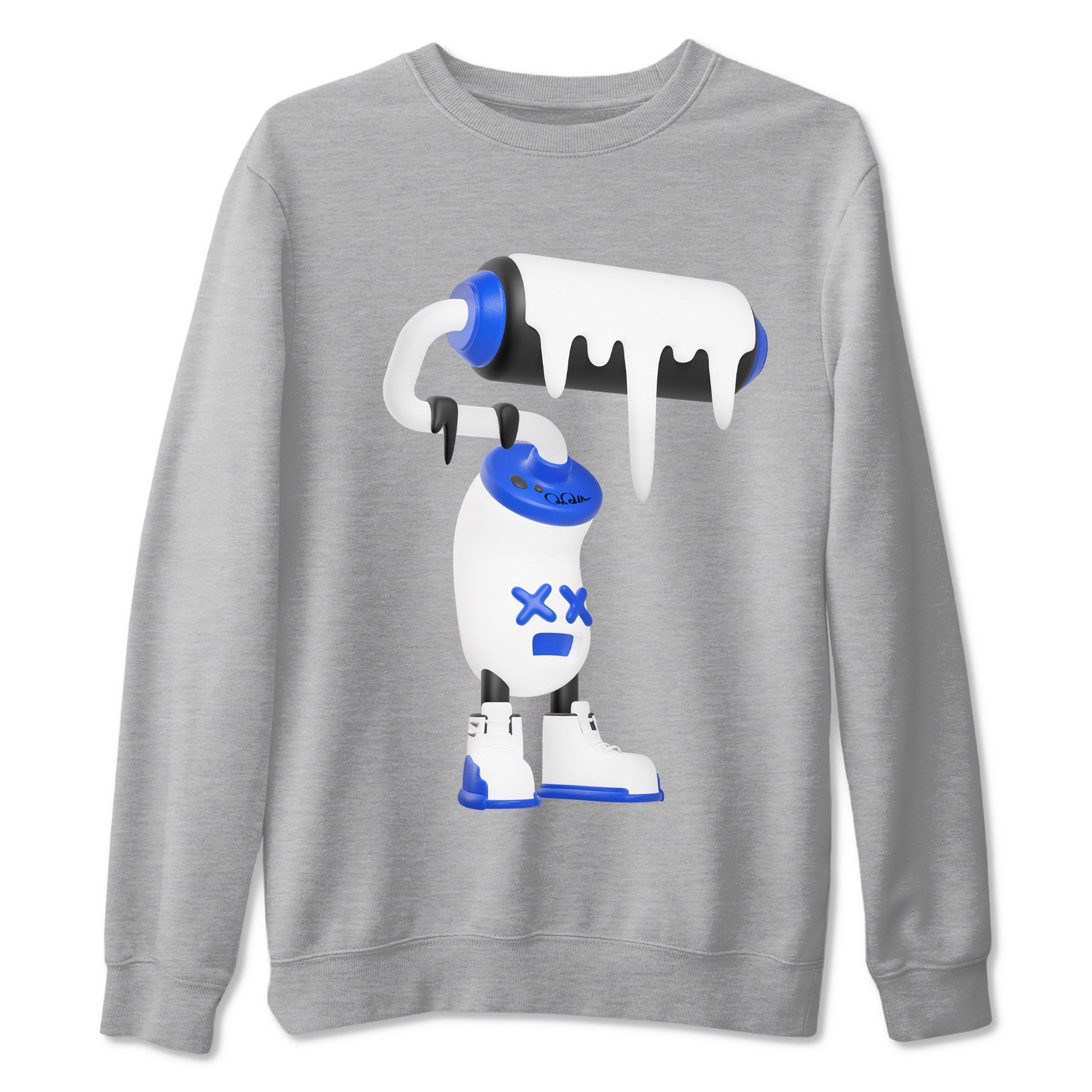 12s Blueberry shirts to match jordans 3D Paint Roller best t shirts to wear with jordans AJ12 White and Game Royal match shoes to clothes SNRT Sneaker Tees unisex cotton Heather Grey 2 shirts