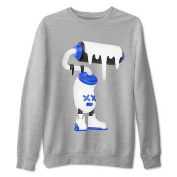 12s Blueberry shirts to match jordans 3D Paint Roller best t shirts to wear with jordans AJ12 White and Game Royal match shoes to clothes SNRT Sneaker Tees unisex cotton Heather Grey 2 shirts