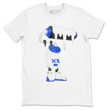 12s Blueberry shirts to match jordans 3D Paint Roller best t shirts to wear with jordans AJ12 White and Game Royal match shoes to clothes SNRT Sneaker Tees unisex cotton White 2 shirts