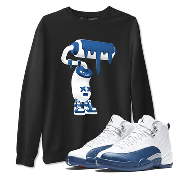 3D Paint Roller sneaker match tees styled to complete your fit with the Air Jordan 12 French Blue sneakers, shown in Black 1.
