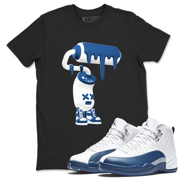 3D Paint Roller sneaker match tees styled to complete your fit with the Air Jordan 12 French Blue sneakers, shown in Black 1.