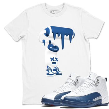 3D Paint Roller sneaker match tees styled to complete your fit with the Air Jordan 12 French Blue sneakers, shown in White 1.