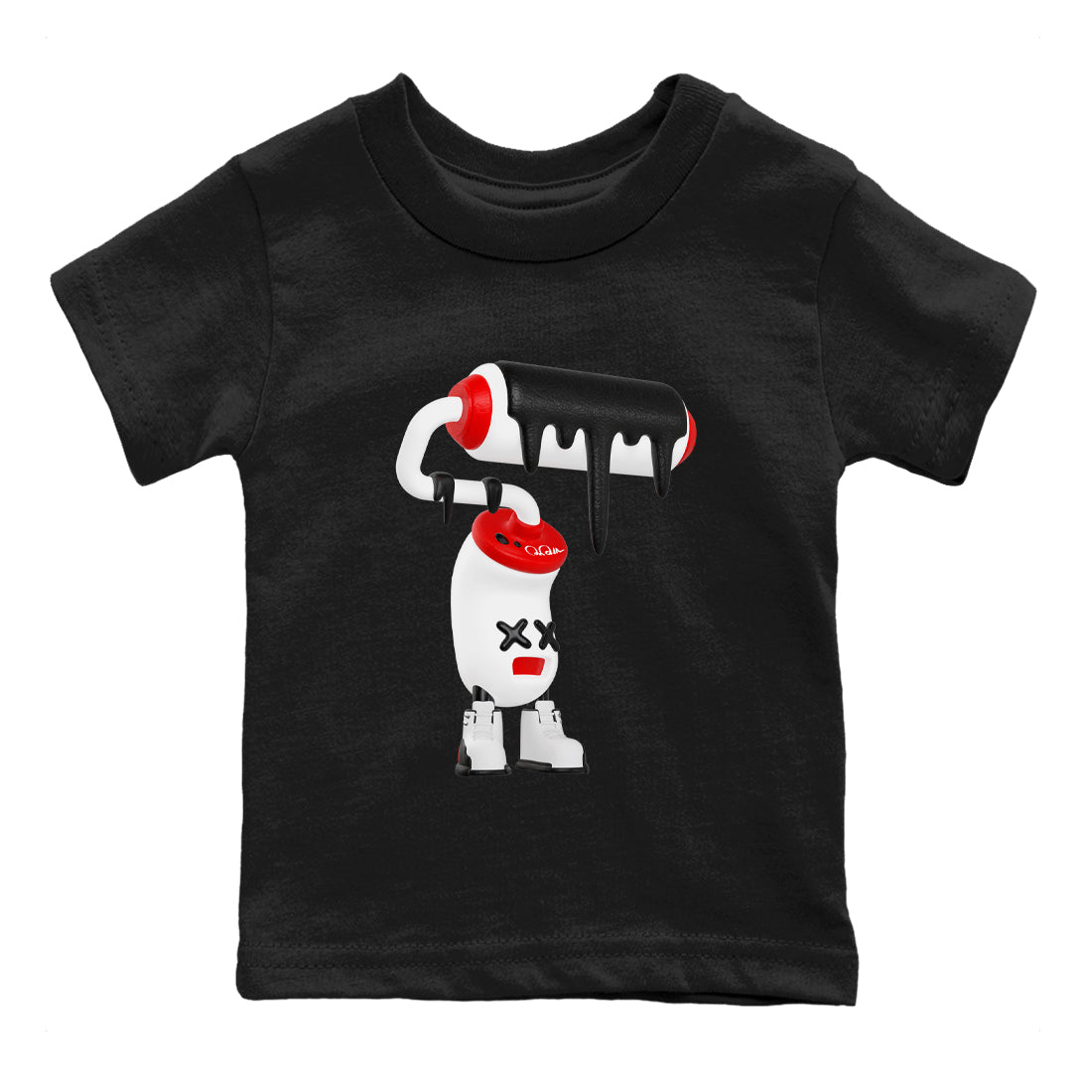 12s Taxi Flip shirts to match jordans 3D Paint Roller sneaker match tees Air Jordan 12 Taxi Flip SNRT Sneaker Tees streetwear brand Baby and Youth Black 2 cotton tee