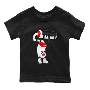 12s Taxi Flip shirts to match jordans 3D Paint Roller sneaker match tees Air Jordan 12 Taxi Flip SNRT Sneaker Tees streetwear brand Baby and Youth Black 2 cotton tee