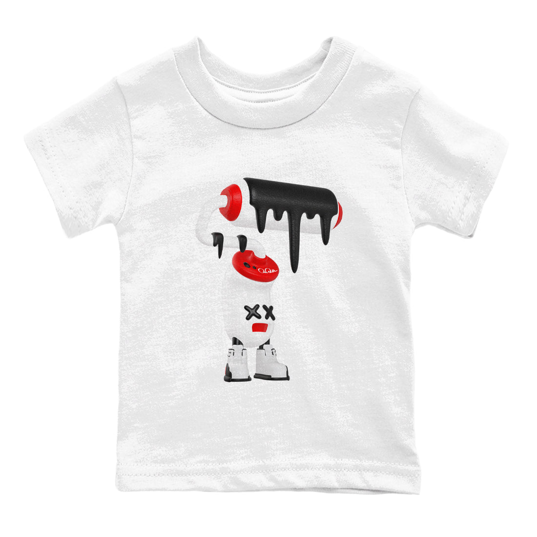 12s Taxi Flip shirts to match jordans 3D Paint Roller sneaker match tees Air Jordan 12 Taxi Flip SNRT Sneaker Tees streetwear brand Baby and Youth White 2 cotton tee