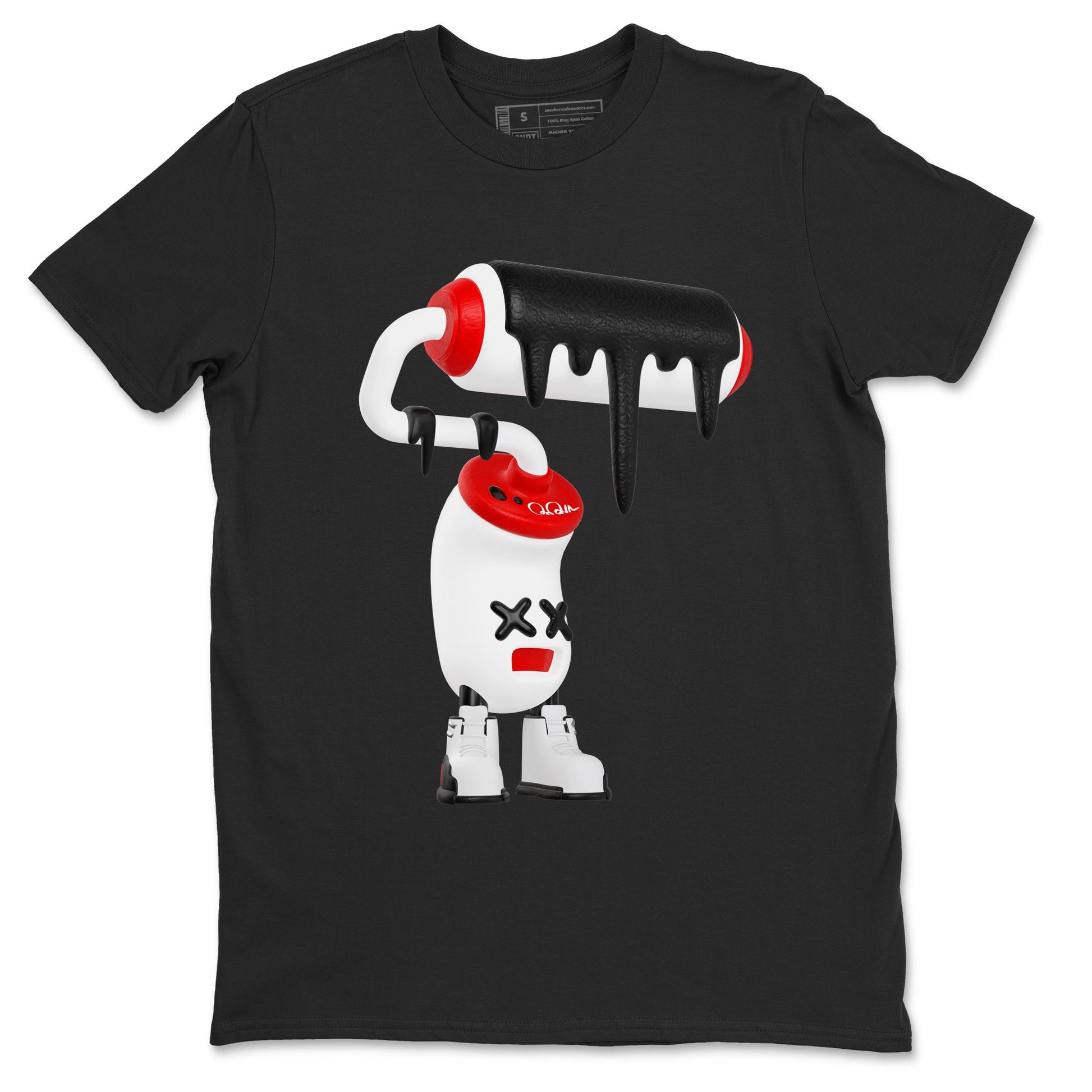 12s Taxi Flip shirts to match jordans 3D Paint Roller sneaker match tees Air Jordan 12 Taxi Flip SNRT Sneaker Tees streetwear brand Black 2 unisex cotton tee