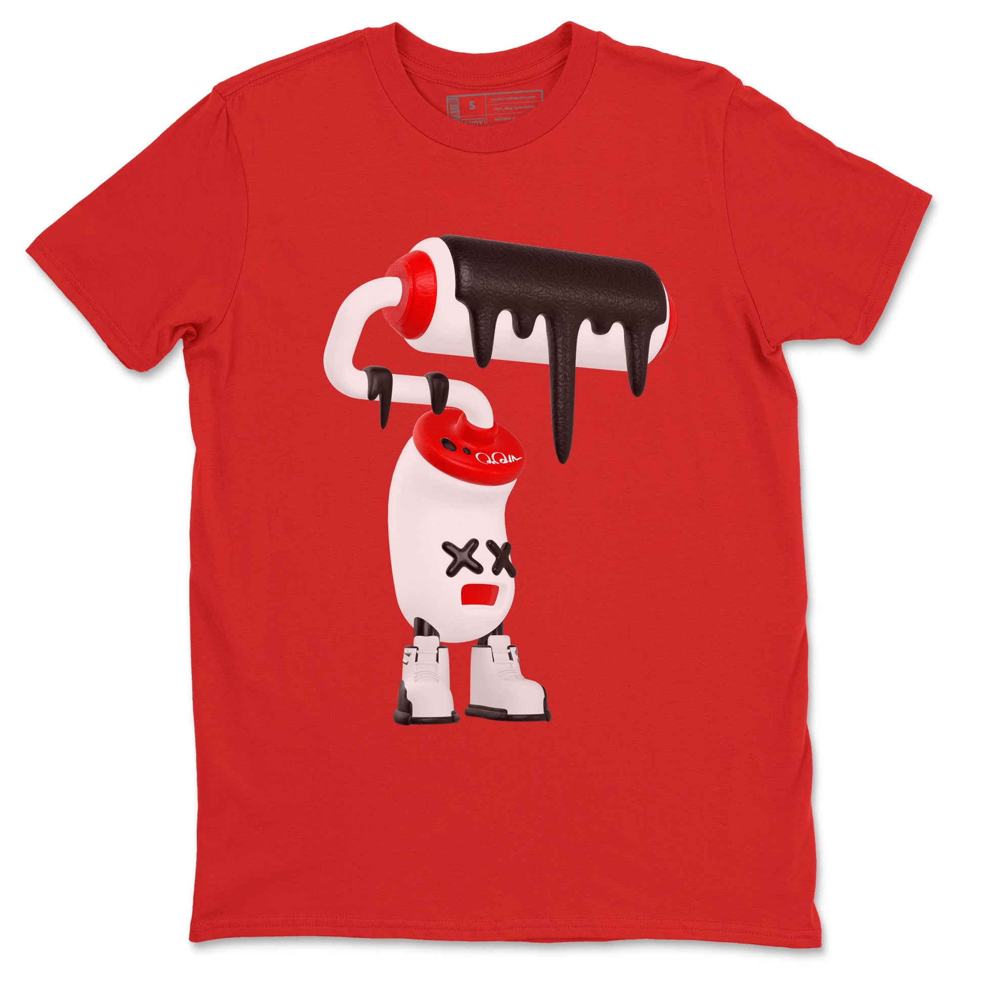12s Taxi Flip shirts to match jordans 3D Paint Roller sneaker match tees Air Jordan 12 Taxi Flip SNRT Sneaker Tees streetwear brand Red 2 unisex cotton tee