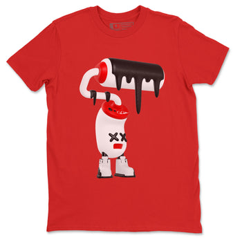 12s Taxi Flip shirts to match jordans 3D Paint Roller sneaker match tees Air Jordan 12 Taxi Flip SNRT Sneaker Tees streetwear brand Red 2 unisex cotton tee