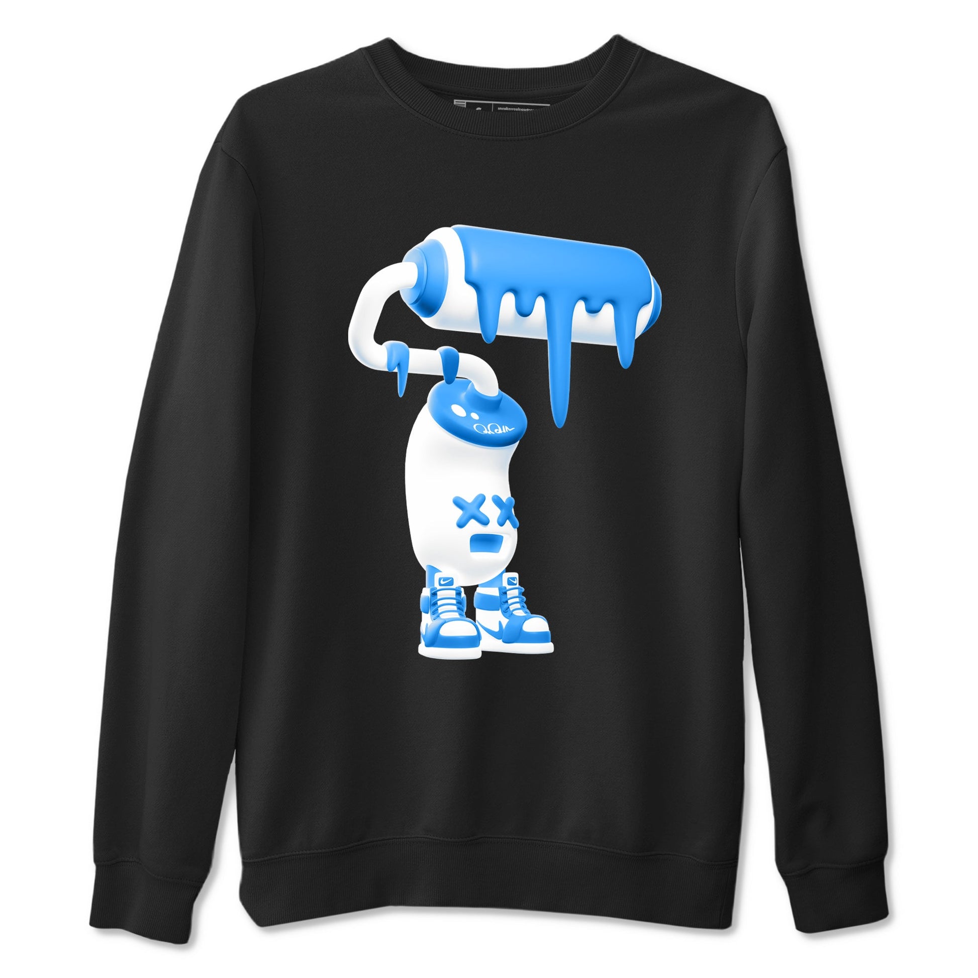 3D Paint Roller sneaker match t-shirt styled to complete your fit with the Air Jordan 12 White and University Blue sneakers, shown in Black 2.