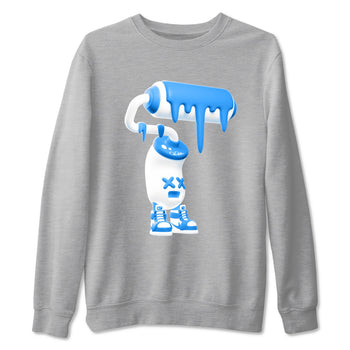 3D Paint Roller sneaker match t-shirt styled to complete your fit with the Air Jordan 12 White and University Blue sneakers, shown in Heather Grey 2.