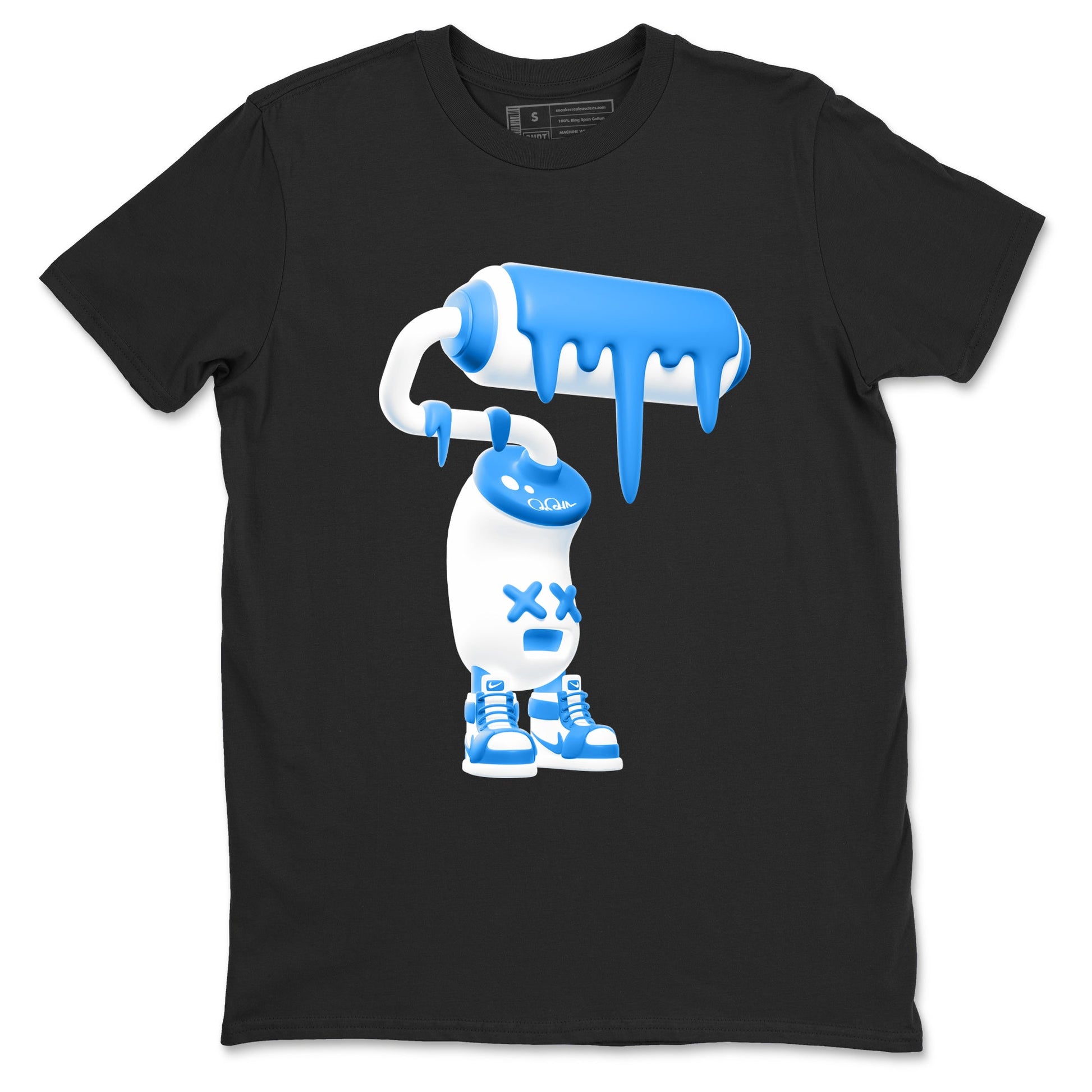 3D Paint Roller sneaker match t-shirt styled to complete your fit with the Air Jordan 12 White and University Blue sneakers, shown in Black 2.