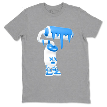 3D Paint Roller sneaker match t-shirt styled to complete your fit with the Air Jordan 12 White and University Blue sneakers, shown in Heather Grey 2.