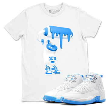 3D Paint Roller sneaker match t-shirt styled to complete your fit with the Air Jordan 12 White and University Blue sneakers, shown in White 1.
