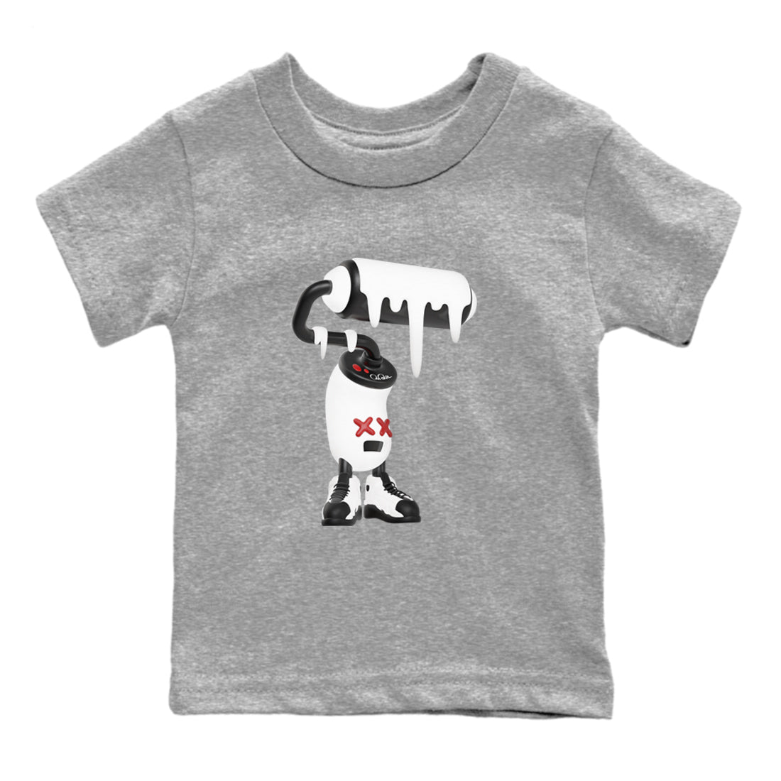 14s Black Toe shirts to match jordans 3D Paint Roller graphic tees Air Jordan 14 Black Toe t shirts to match sneakers SNRT Sneaker Tees Youth Baby Heather Grey 2 tee