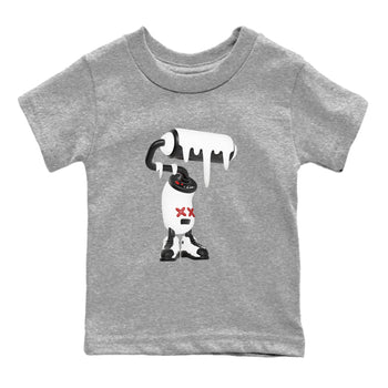 14s Black Toe shirts to match jordans 3D Paint Roller graphic tees Air Jordan 14 Black Toe t shirts to match sneakers SNRT Sneaker Tees Youth Baby Heather Grey 2 tee