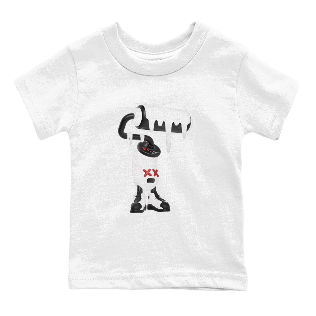 14s Black Toe shirts to match jordans 3D Paint Roller graphic tees Air Jordan 14 Black Toe t shirts to match sneakers SNRT Sneaker Tees Youth Baby White 2 tee