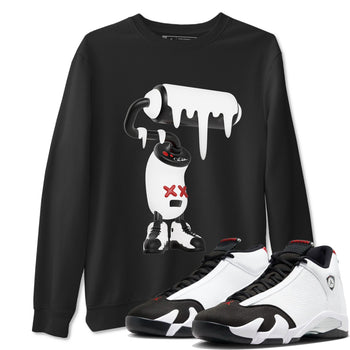 14s Black Toe shirts to match jordans 3D Paint Roller graphic tees Air Jordan 14 Black Toe t shirts to match sneakers SNRT Sneaker Tees unisex cotton Black 1 shirts