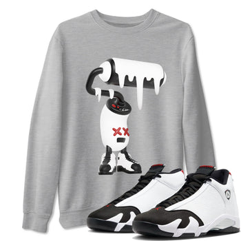 14s Black Toe shirts to match jordans 3D Paint Roller graphic tees Air Jordan 14 Black Toe t shirts to match sneakers SNRT Sneaker Tees unisex cotton Heather Grey 1 shirts