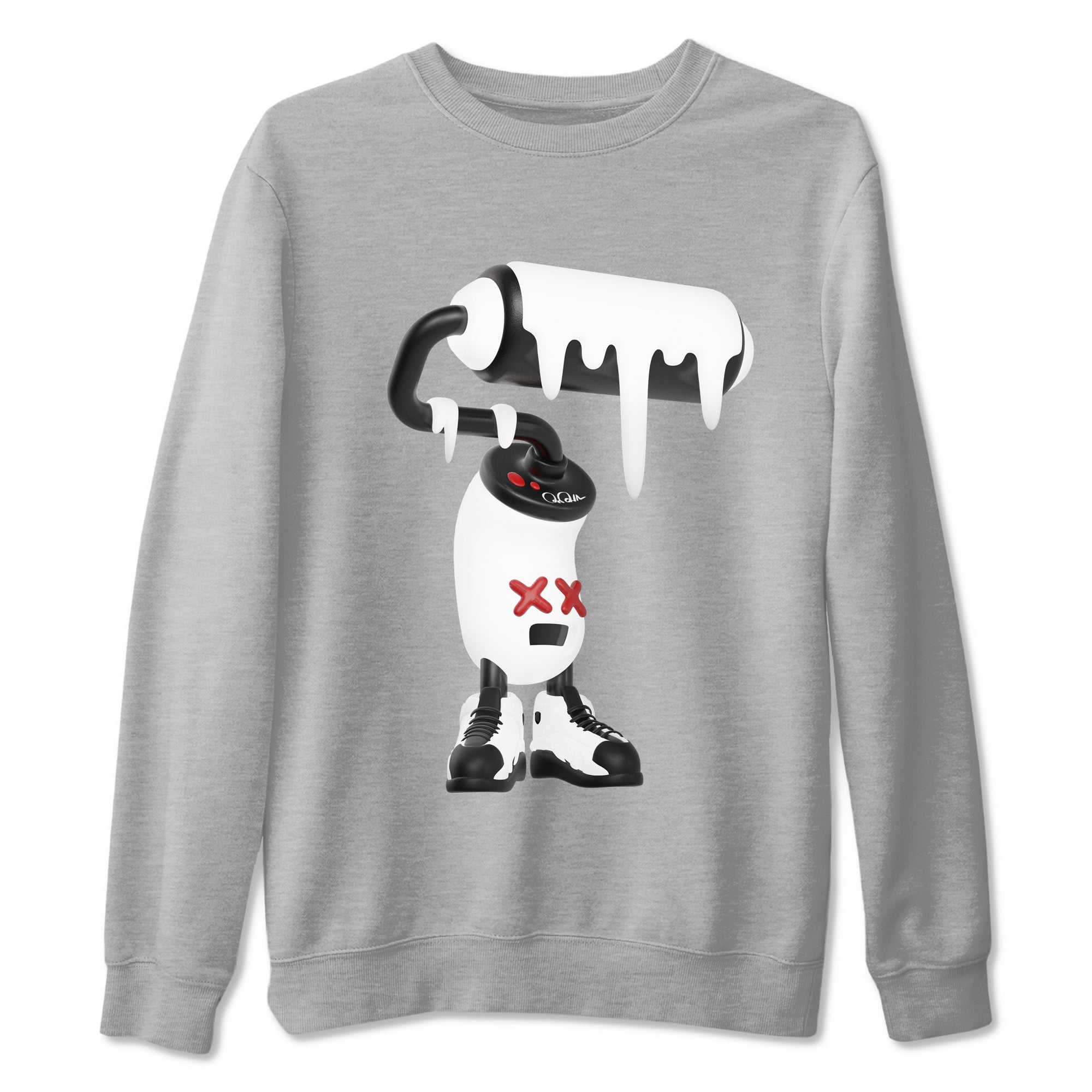 14s Black Toe shirts to match jordans 3D Paint Roller graphic tees Air Jordan 14 Black Toe t shirts to match sneakers SNRT Sneaker Tees unisex cotton Heather Grey 2 shirts