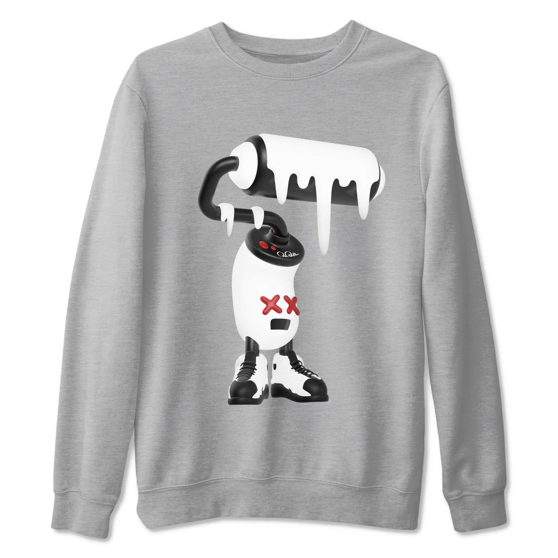 14s Black Toe shirts to match jordans 3D Paint Roller graphic tees Air Jordan 14 Black Toe t shirts to match sneakers SNRT Sneaker Tees unisex cotton Heather Grey 2 shirts