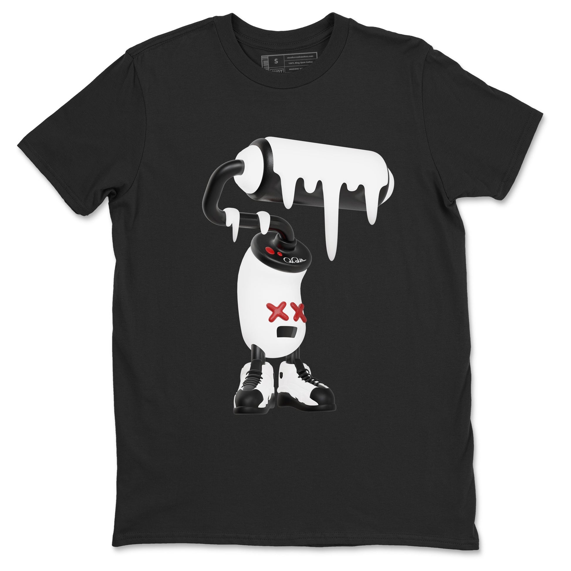 14s Black Toe shirts to match jordans 3D Paint Roller graphic tees Air Jordan 14 Black Toe t shirts to match sneakers SNRT Sneaker Tees unisex cotton Black 2 shirts
