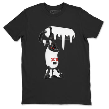 14s Black Toe shirts to match jordans 3D Paint Roller graphic tees Air Jordan 14 Black Toe t shirts to match sneakers SNRT Sneaker Tees unisex cotton Black 2 shirts