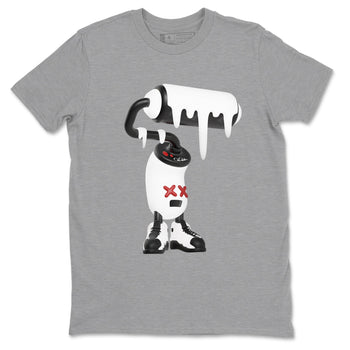 14s Black Toe shirts to match jordans 3D Paint Roller graphic tees Air Jordan 14 Black Toe t shirts to match sneakers SNRT Sneaker Tees unisex cotton Heather Grey 2 shirts