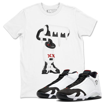 14s Black Toe shirts to match jordans 3D Paint Roller graphic tees Air Jordan 14 Black Toe t shirts to match sneakers SNRT Sneaker Tees unisex cotton White 1 shirts