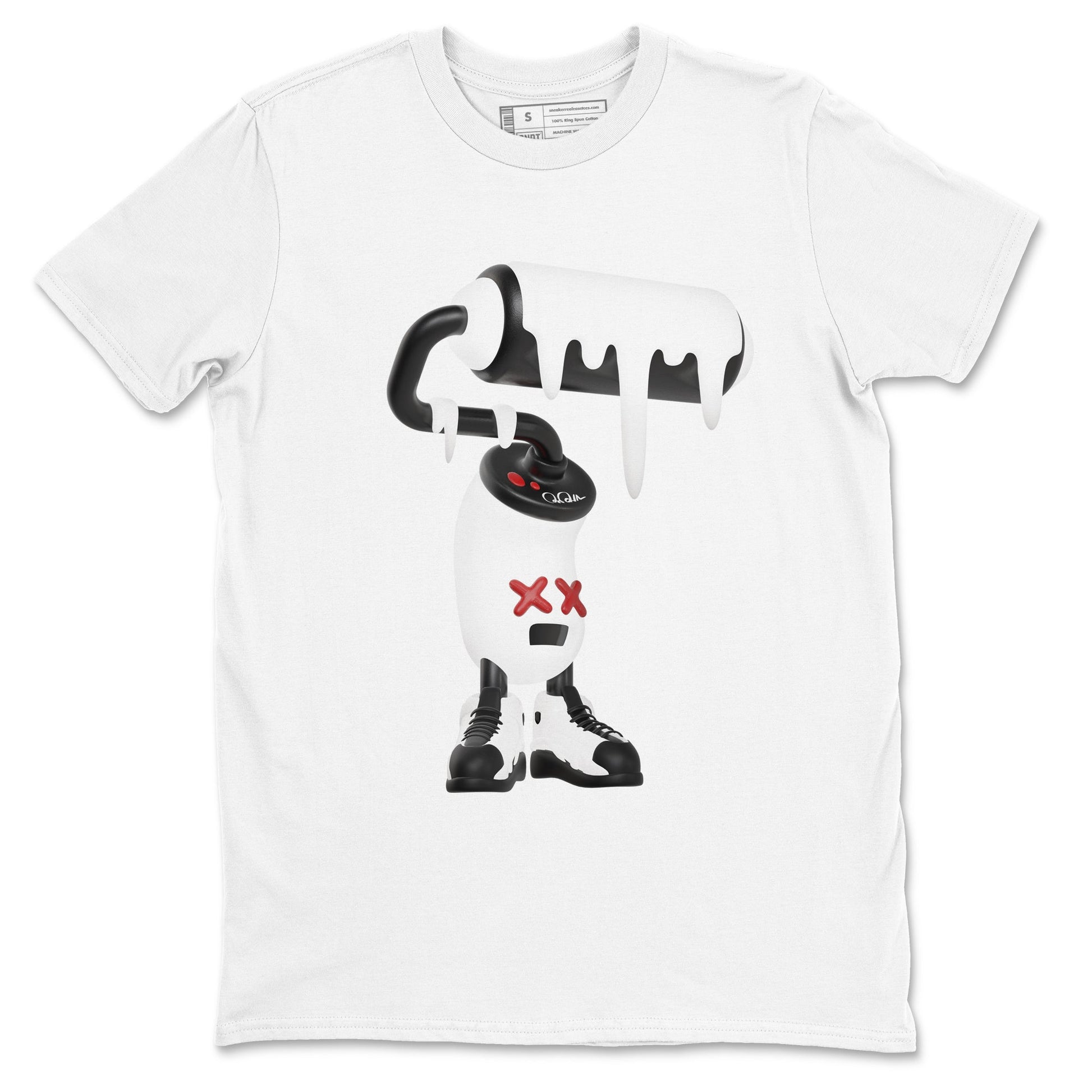 14s Black Toe shirts to match jordans 3D Paint Roller graphic tees Air Jordan 14 Black Toe t shirts to match sneakers SNRT Sneaker Tees unisex cotton White 2 shirts