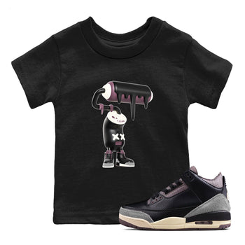 3s A Ma Maniere x Black shirts to match jordans 3D Paint Roller sneaker match tees A Ma Maniere x Air Jordan 3 _hile You Were Sleeping_neaker Release Tees Youth Baby Black 1 crew neck shirts