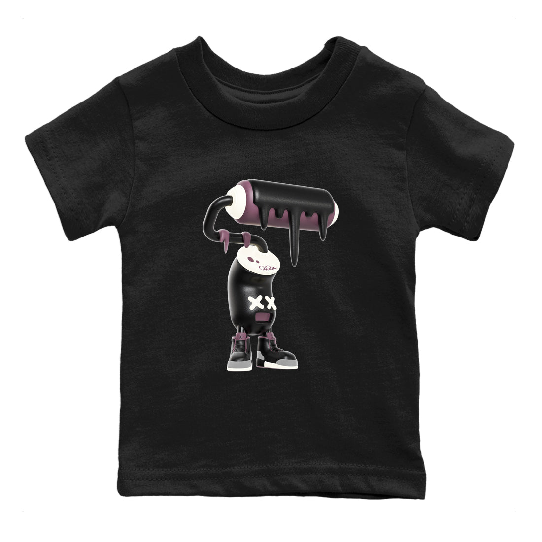 3s A Ma Maniere x Black shirts to match jordans 3D Paint Roller sneaker match tees A Ma Maniere x Air Jordan 3 _hile You Were Sleeping_neaker Release Tees Youth Baby Black 2 crew neck shirts