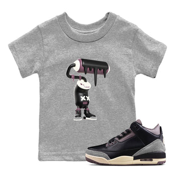 3s A Ma Maniere x Black shirts to match jordans 3D Paint Roller sneaker match tees A Ma Maniere x Air Jordan 3 _hile You Were Sleeping_neaker Release Tees Youth Baby Heather Grey 1 crew neck shirts