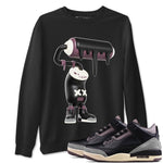 3s A Ma Maniere x Black shirts to match jordans 3D Paint Roller sneaker match tees A Ma Maniere x Air Jordan 3 _hile You Were Sleeping_neaker Release Tees unisex cotton Black 1 crew neck shirts