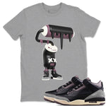 3s A Ma Maniere x Black shirts to match jordans 3D Paint Roller sneaker match tees A Ma Maniere x Air Jordan 3 _hile You Were Sleeping_neaker Release Tees unisex cotton Heather Grey 1 crew neck shirts